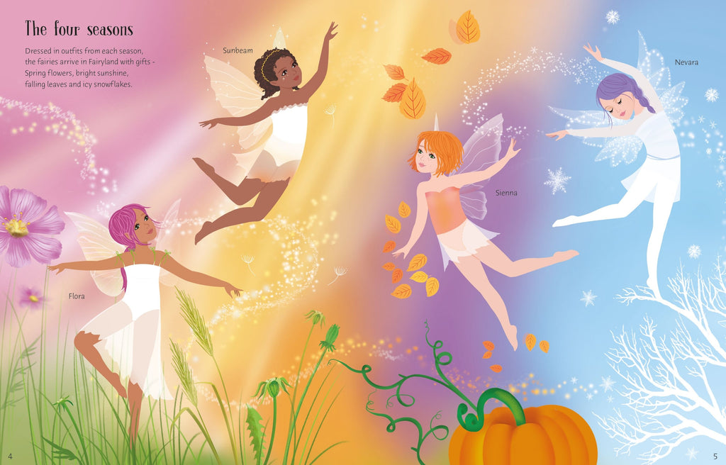 Usborne – Sticker Dolly Dressing Ballet Fairies – Carte cu stickere pentru copii 5+ ani – carte pentru copii Usborne, pagini interior ilustrate