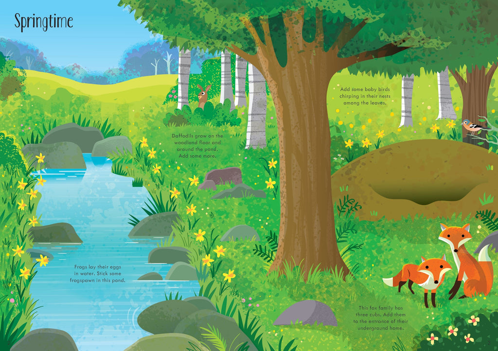 Usborne – Little First Stickers Woodlands – Carte cu stickere pentru copii 3+ ani – carte pentru copii Usborne, preview pagini