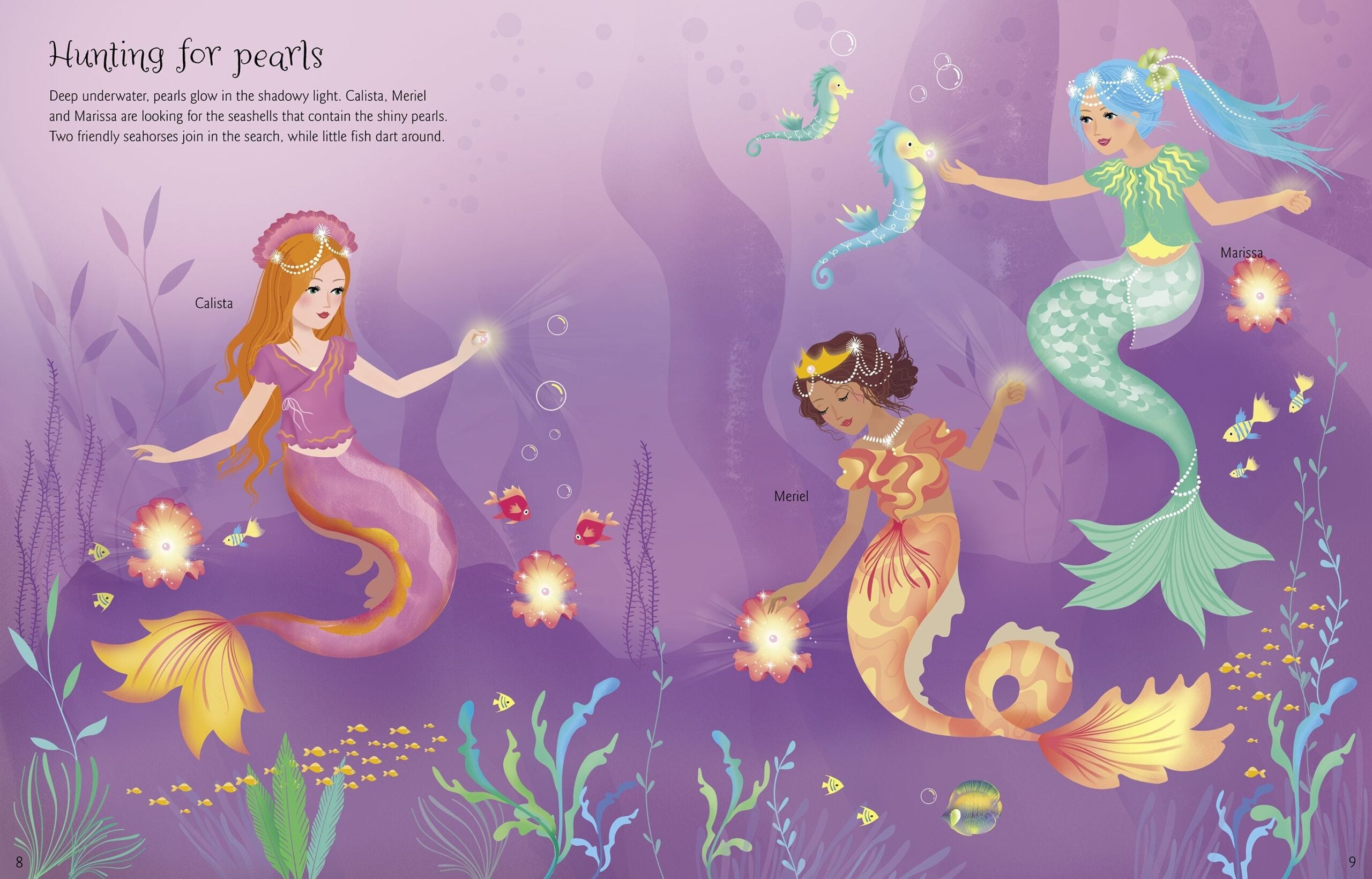 Usborne – Sticker Dolly Dressing Mermaids – Carte cu stickere pentru copii 5+ ani – carte pentru copii Usborne, preview pagini