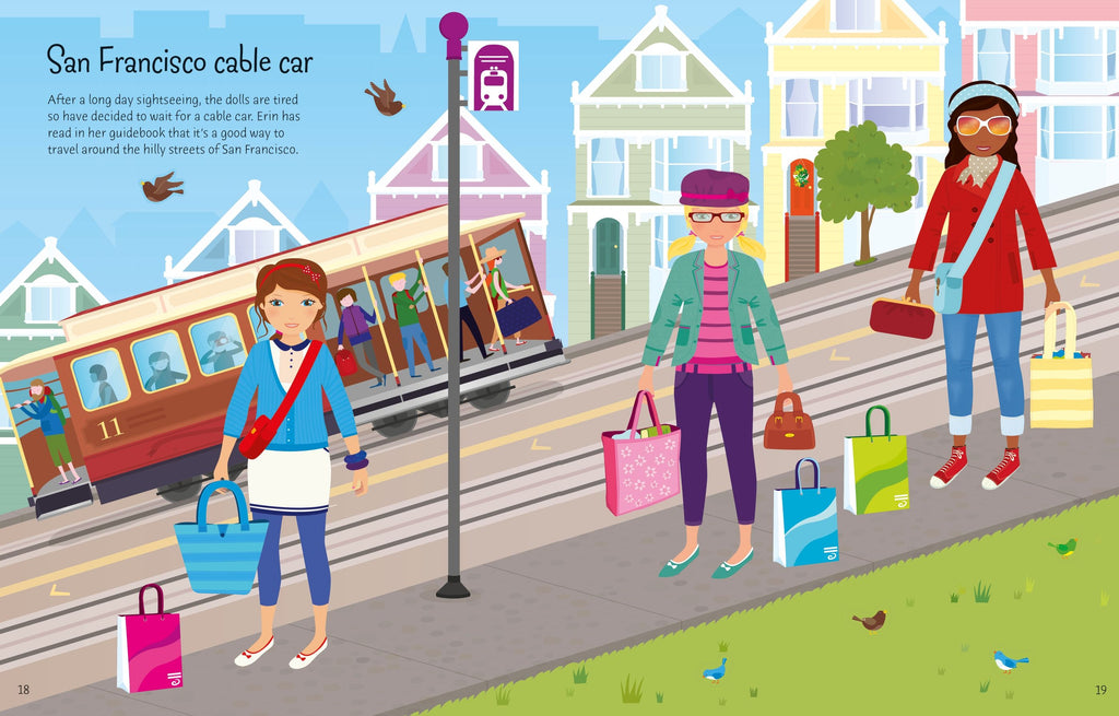 Usborne – Sticker Dolly Dressing Travel – Carte cu stickere pentru copii 5+ ani – carte pentru copii Usborne, preview pagini