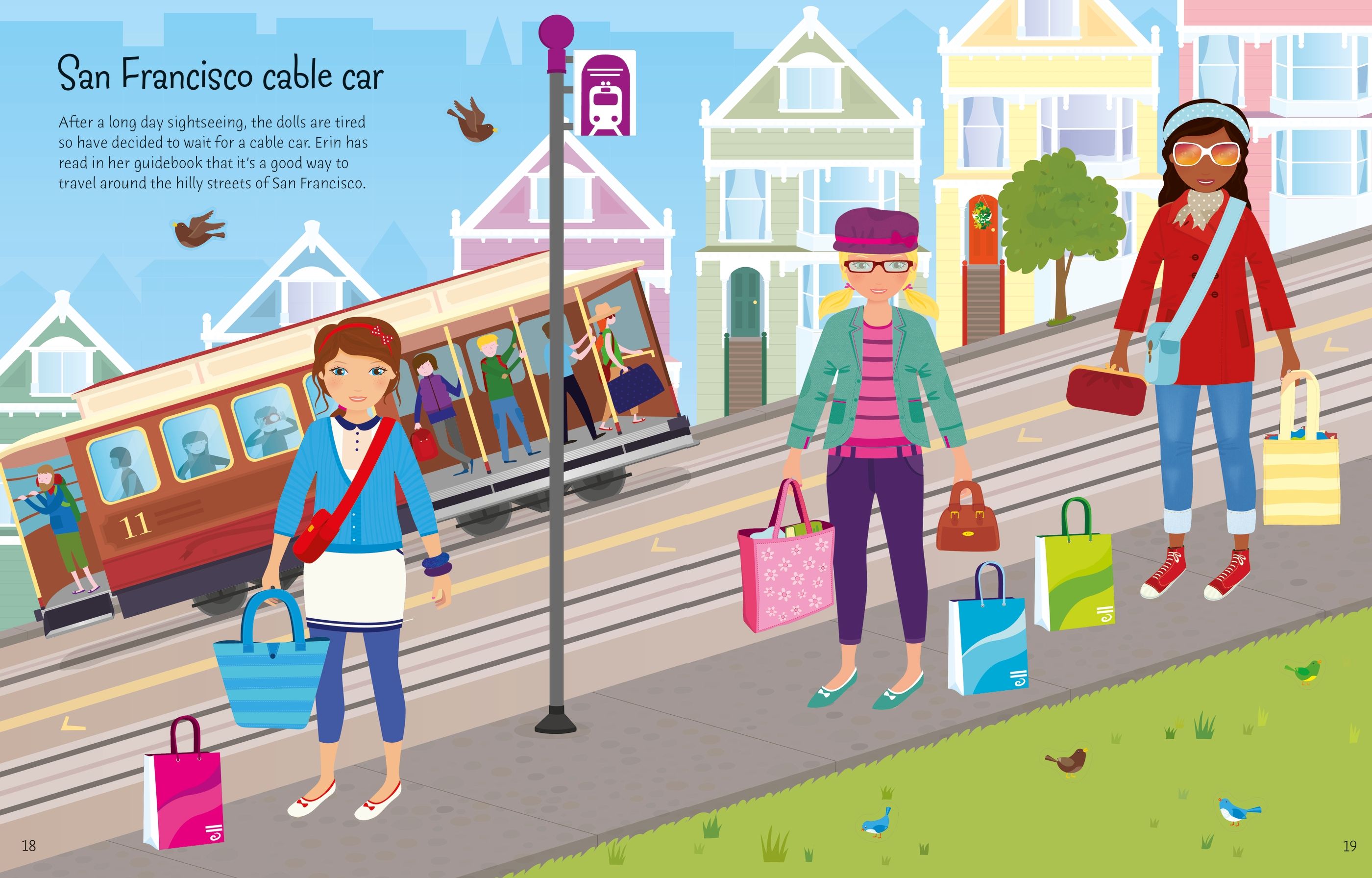 Usborne – Sticker Dolly Dressing Travel – Carte cu stickere pentru copii 5+ ani – carte pentru copii Usborne, preview pagini