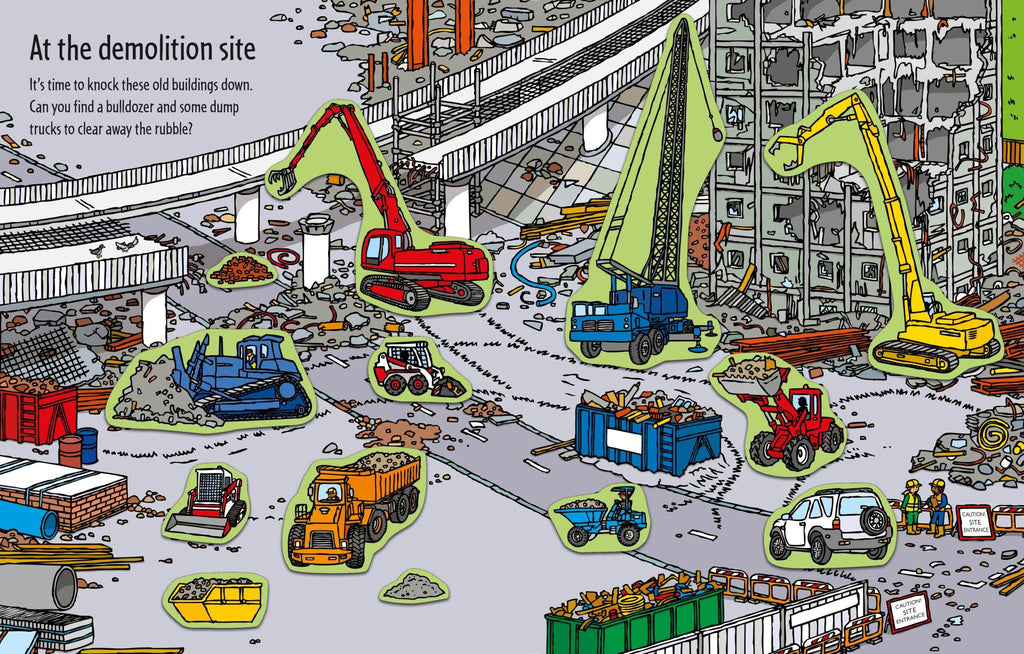 Usborne – First Sticker Book Big Machines – Carte cu stickere pentru copii 3+ ani – carte pentru copii Usborne, preview pagini