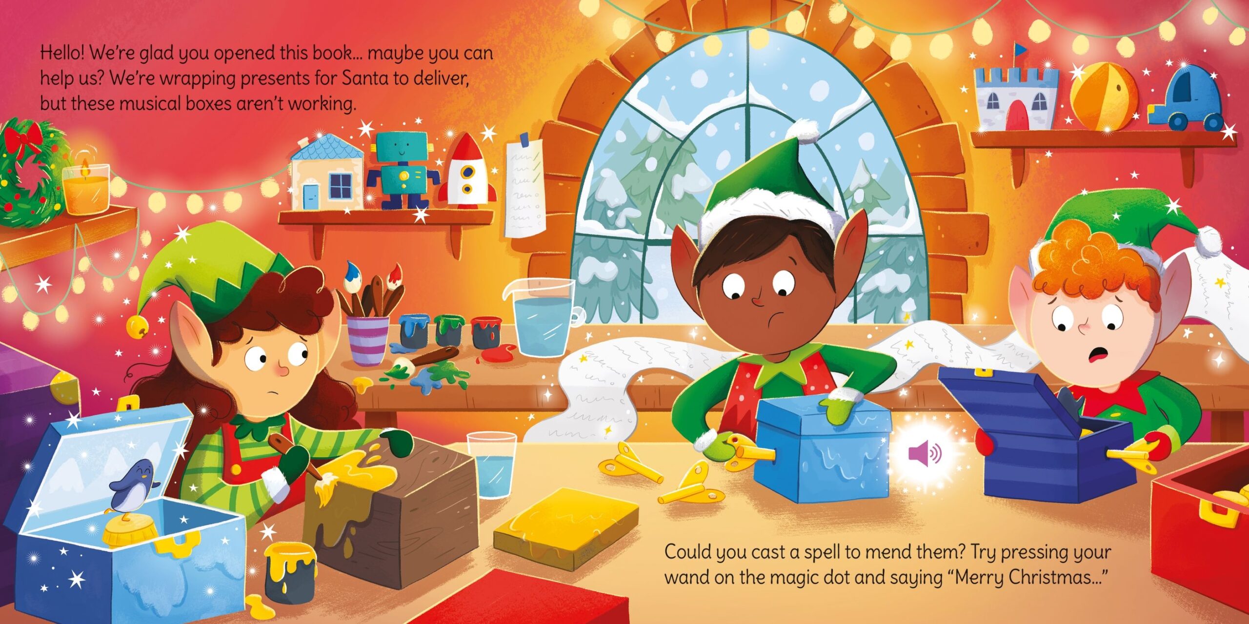 Usborne – Wand Books: Christmas Magic – Carte pentru copii 3+ ani – carte pentru copii Usborne, pagini interior ilustrate
