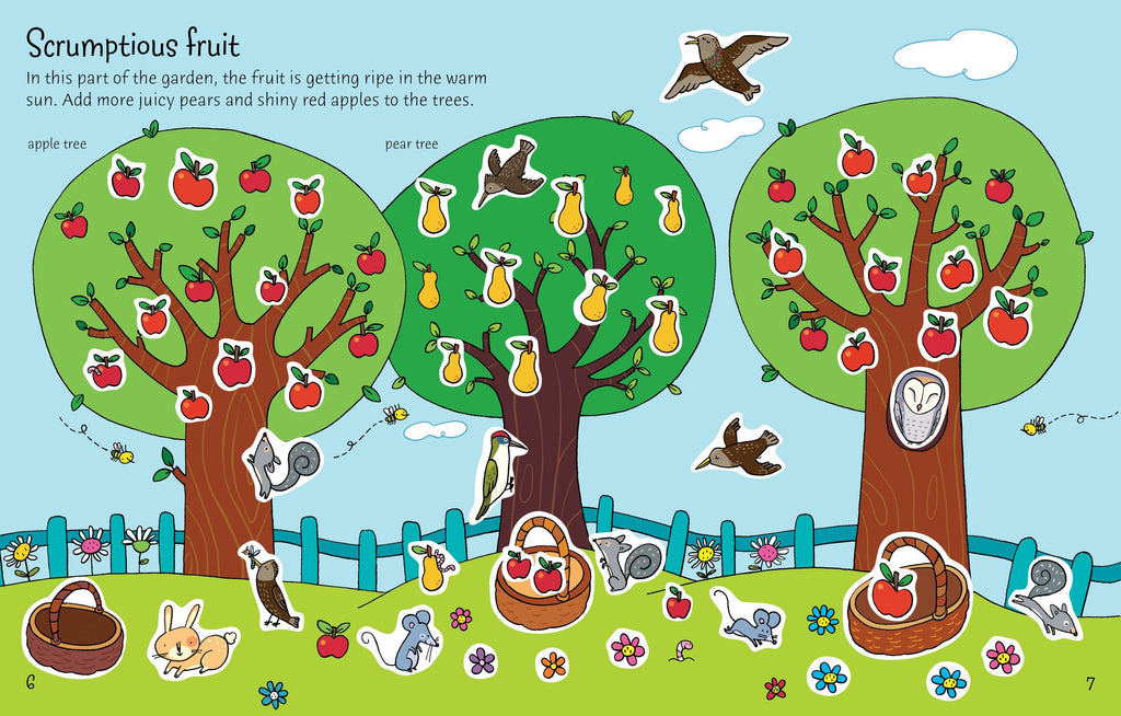Usborne – First Sticker Book Garden – Carte cu stickere pentru copii 3+ ani – carte pentru copii Usborne, preview pagini