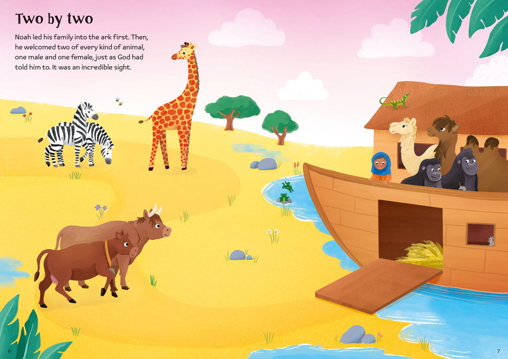Usborne – Little First Stickers Noah's Ark – Carte cu stickere pentru copii 3+ ani – carte pentru copii Usborne, preview pagini