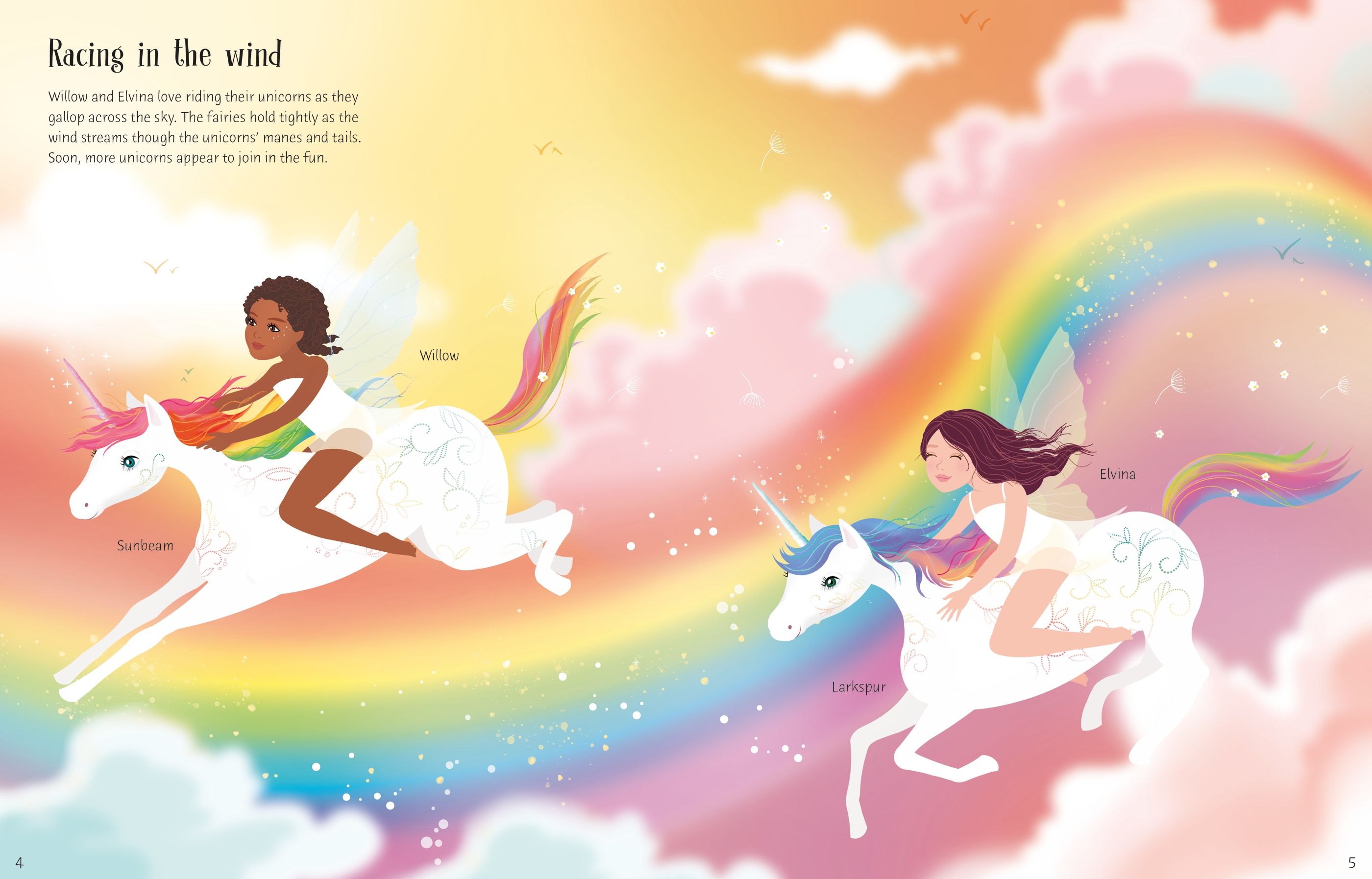 Usborne – Sticker Dolly Dressing Rainbow Unicorns – Carte cu stickere pentru copii 5+ ani – carte pentru copii Usborne, preview pagini