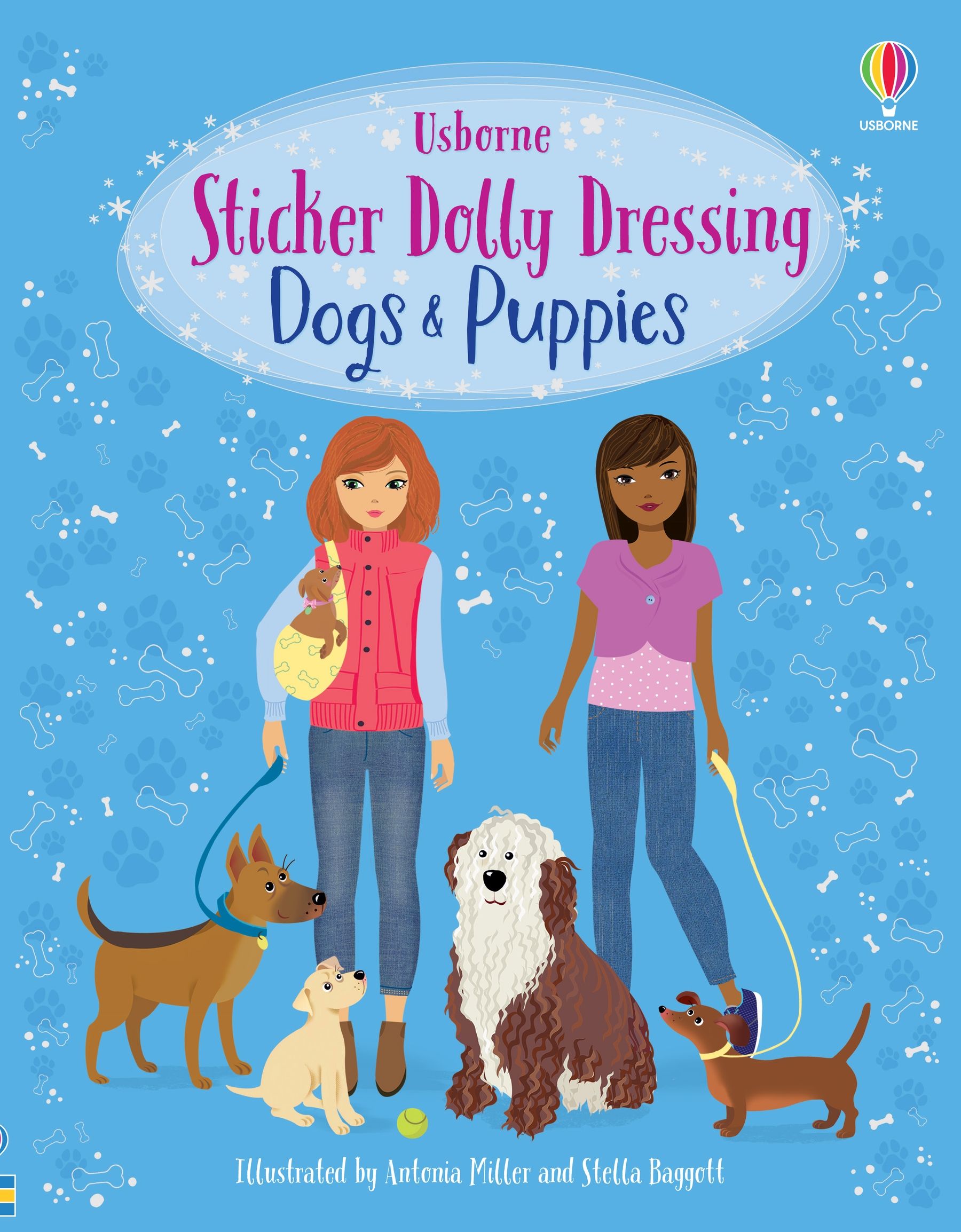 Usborne – Sticker Dolly Dressing Dogs and Puppies – Carte cu stickere pentru copii 5+ ani – carte pentru copii Usborne, copertă