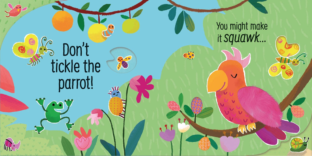 Usborne – Don't Tickle the Hippo! – Carte cu sunete pentru copii 6+ luni – carte pentru copii Usborne, pagini interior ilustrate