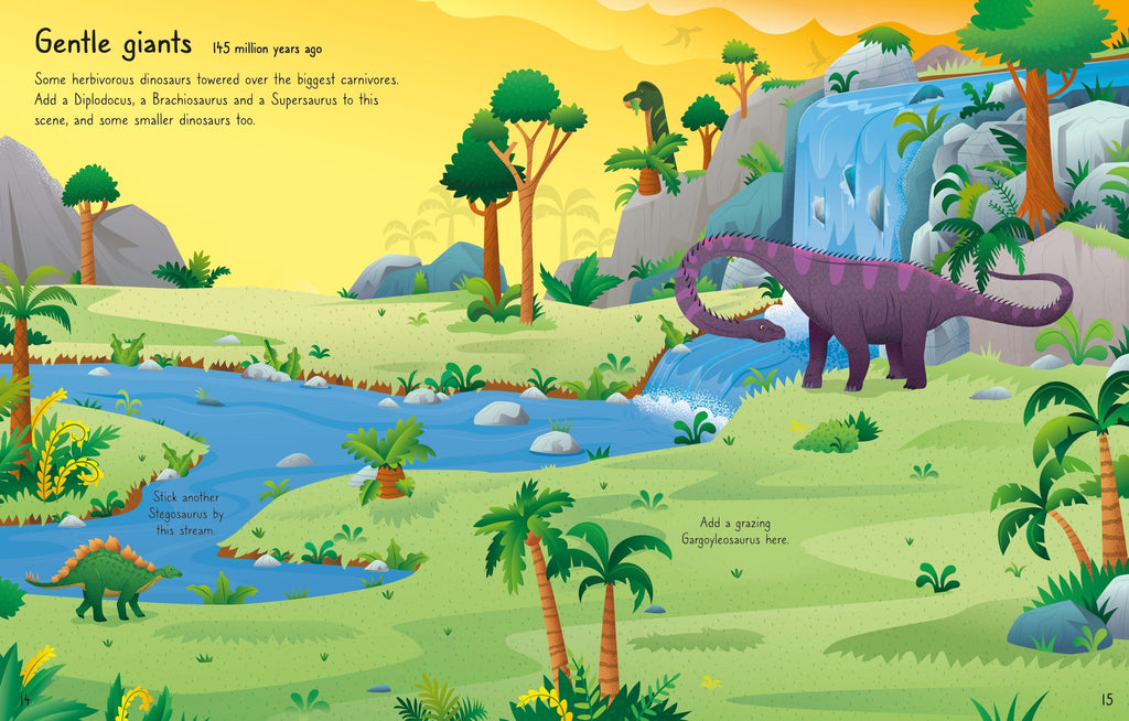 Usborne – First Sticker Book T. Rex – Carte cu stickere pentru copii 3+ ani – carte pentru copii Usborne, preview pagini