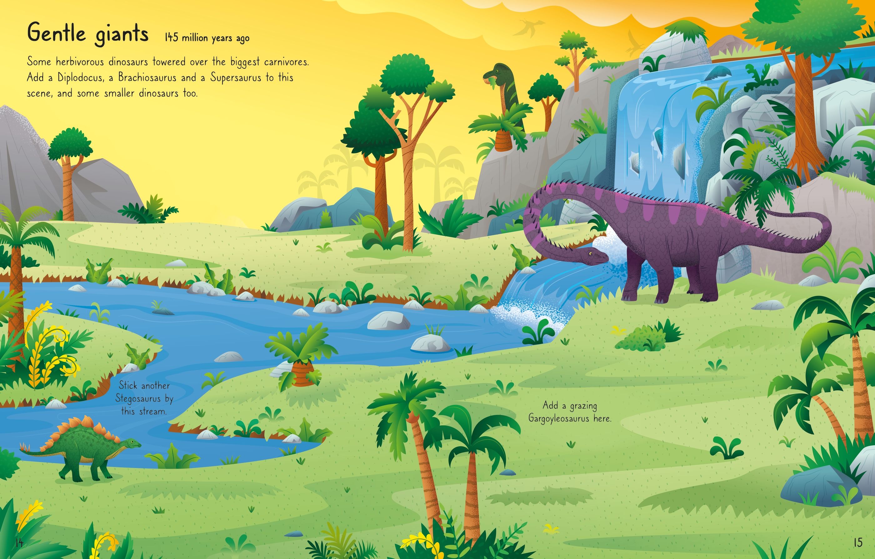 Usborne – First Sticker Book T. Rex – Carte cu stickere pentru copii 3+ ani – carte pentru copii Usborne, preview pagini