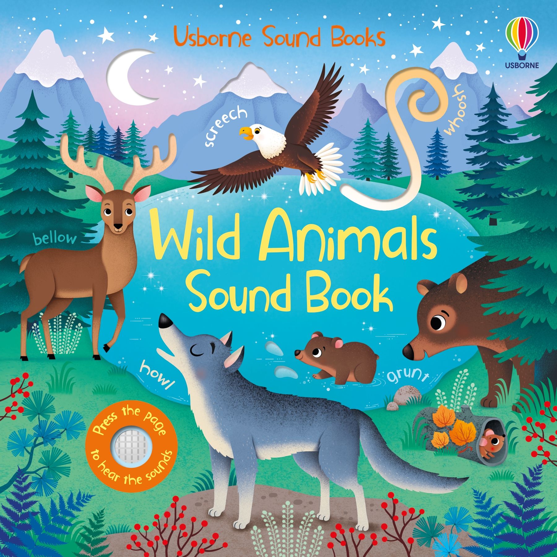 Usborne – Wild Animals Sound Book – Carte cu sunete pentru copii 6+ luni – carte pentru copii Usborne, copertă