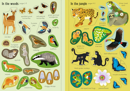 Usborne – Little First Stickers Nature – Carte cu stickere pentru copii 3+ ani – carte pentru copii Usborne, pagini interior ilustrate