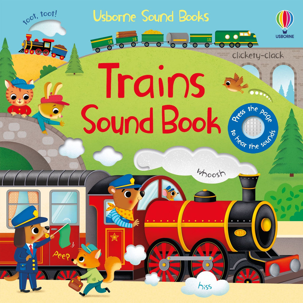 Usborne – Trains Sound Book – Carte cu sunete pentru copii 6+ luni – carte pentru copii Usborne, copertă