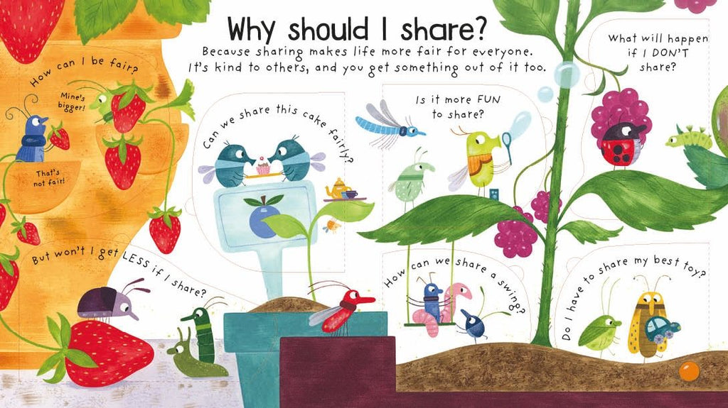 Usborne – First Questions and Answers: Why should I share? – Carte pentru copii 4+ ani – carte pentru copii Usborne, pagini interior ilustrate
