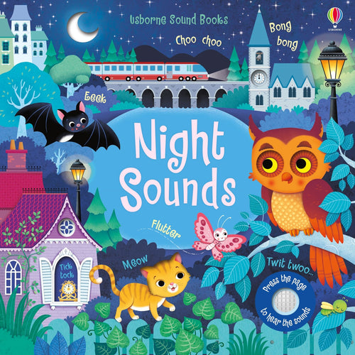 Coperta cărții „Night Sounds” – carte cu sunete Usborne pentru copii 3+ ani