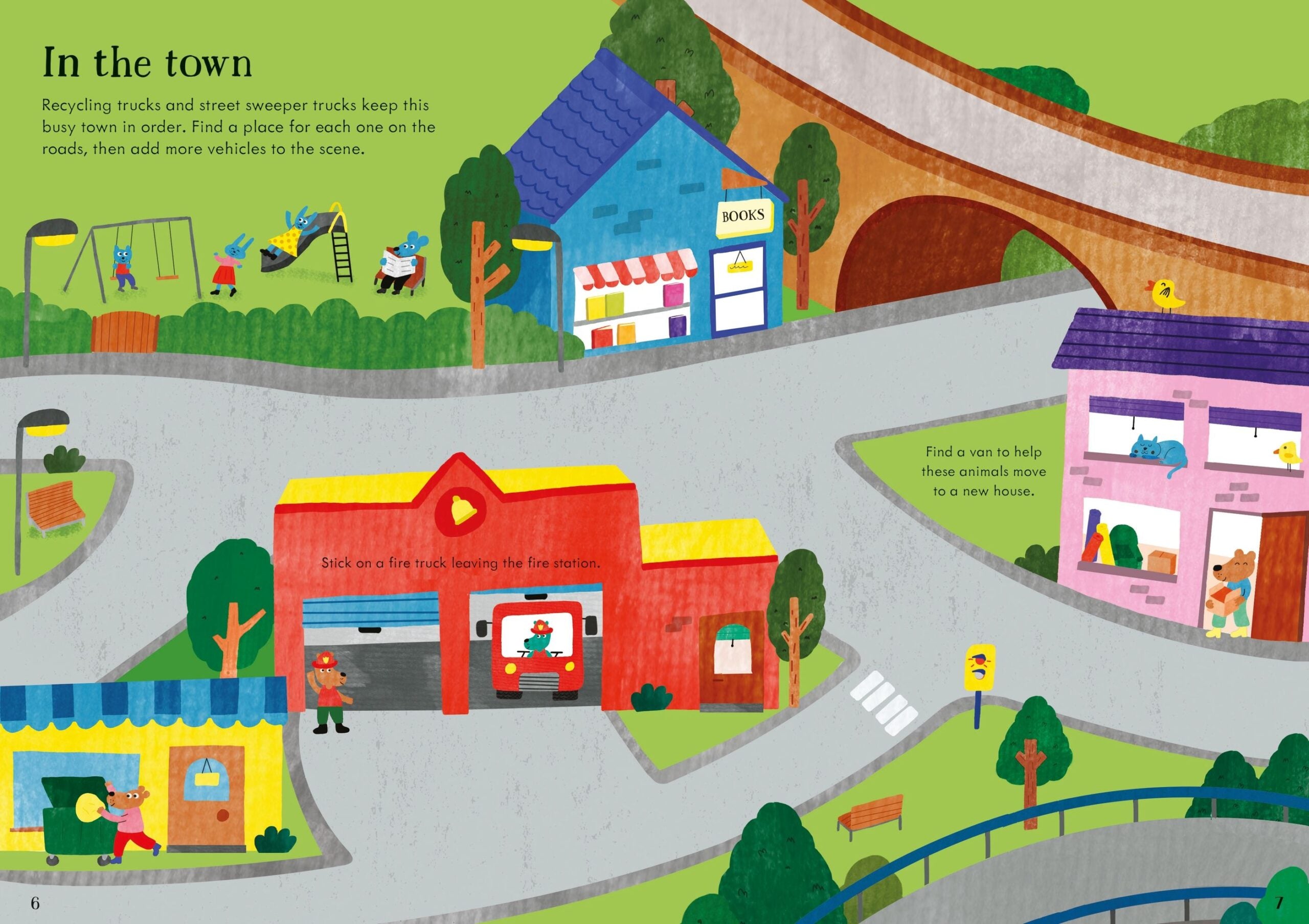 Usborne – Little First Stickers Tractors and Trucks – Carte cu stickere pentru copii 3+ ani – carte pentru copii Usborne, pagini interior ilustrate