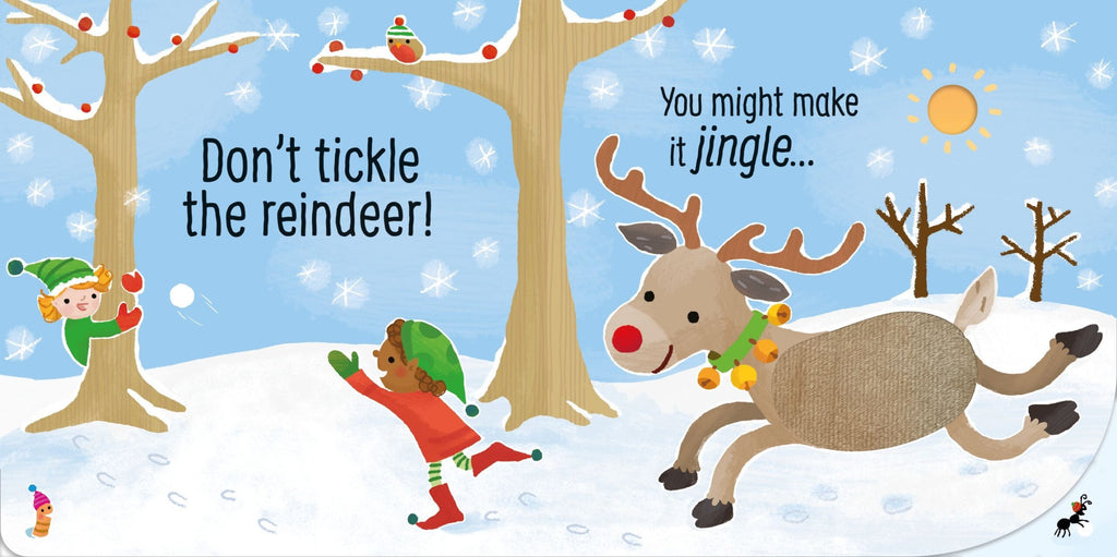 Usborne – Don't Tickle the Reindeer! – Carte cu sunete pentru copii 6+ luni – carte pentru copii Usborne, pagini interior ilustrate