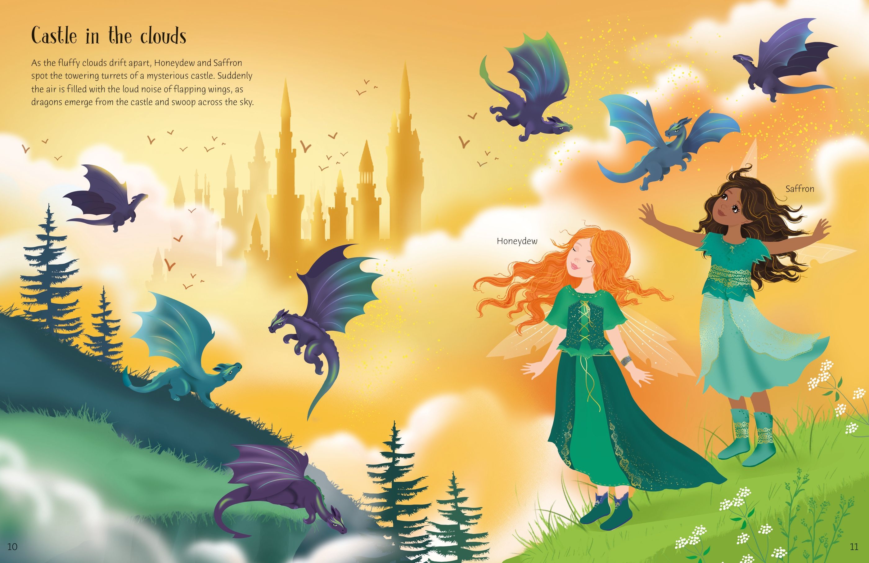 Usborne – Sticker Dolly Dressing Magical Kingdom – Carte cu stickere pentru copii 5+ ani – carte pentru copii Usborne, preview pagini