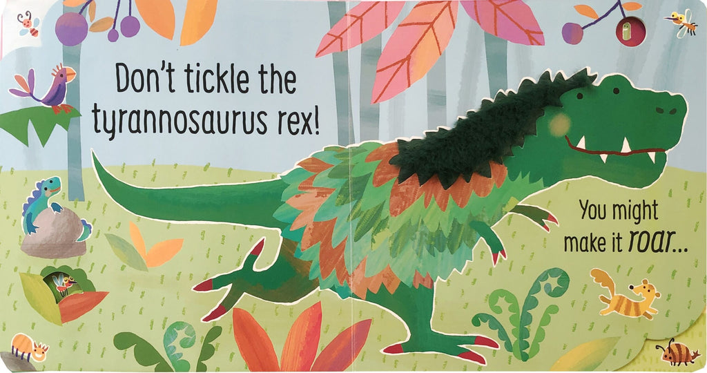 Usborne – Don't Tickle the Dinosaur! – Carte cu sunete pentru copii 6+ luni – carte pentru copii Usborne, pagini interior ilustrate