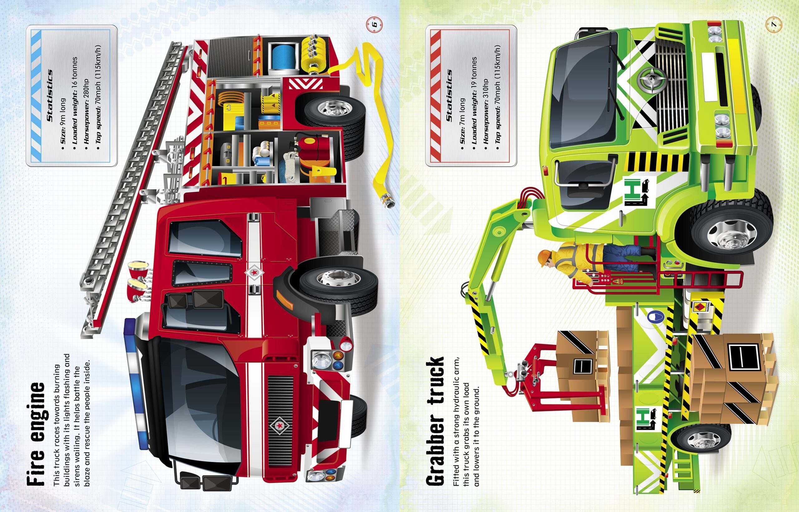 Usborne – Build Your Own Trucks Sticker Book – Carte cu stickere pentru copii 4+ ani – carte pentru copii Usborne, pagini interior ilustrate