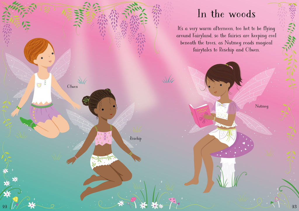 Usborne – Little Sticker Dolly Dressing Summertime Fairies – Carte cu stickere pentru copii 4+ ani – carte pentru copii Usborne, preview pagini