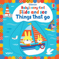 Usborne – Baby's Very First Slide and See Things That Go – Carte pentru copii 6+ luni – carte pentru copii Usborne, copertă