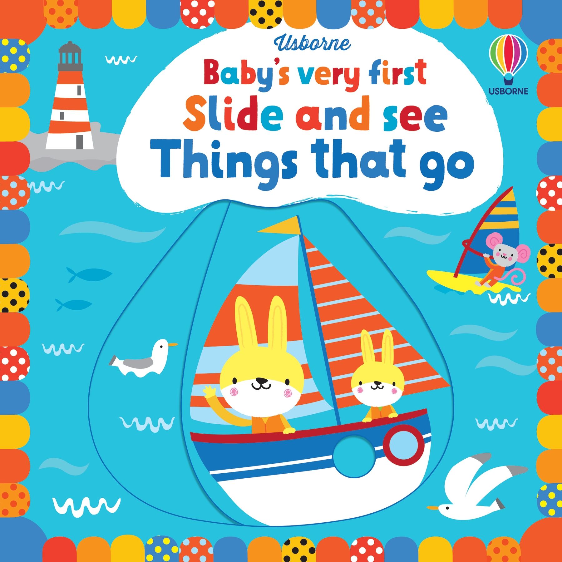 Usborne – Baby's Very First Slide and See Things That Go – Carte pentru copii 6+ luni – carte pentru copii Usborne, copertă