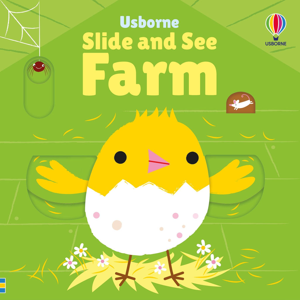 Usborne – Slide and See Farm – Carte pentru copii 6+ luni – carte pentru copii Usborne, copertă