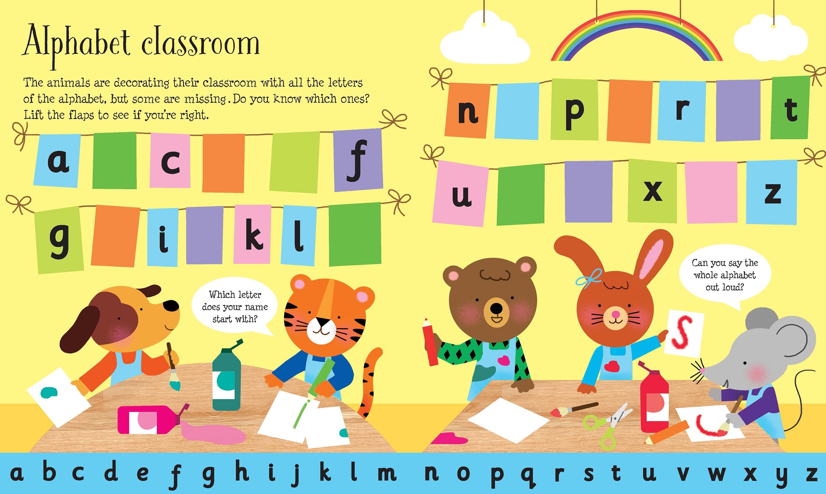 Usborne – Lift-the-Flap abc – Carte cu sunete pentru copii 3+ ani – carte pentru copii Usborne, pagini interior ilustrate
