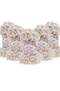 Set 5 bucăți fir cu bucle Alize Puffy 599 – Ivoire