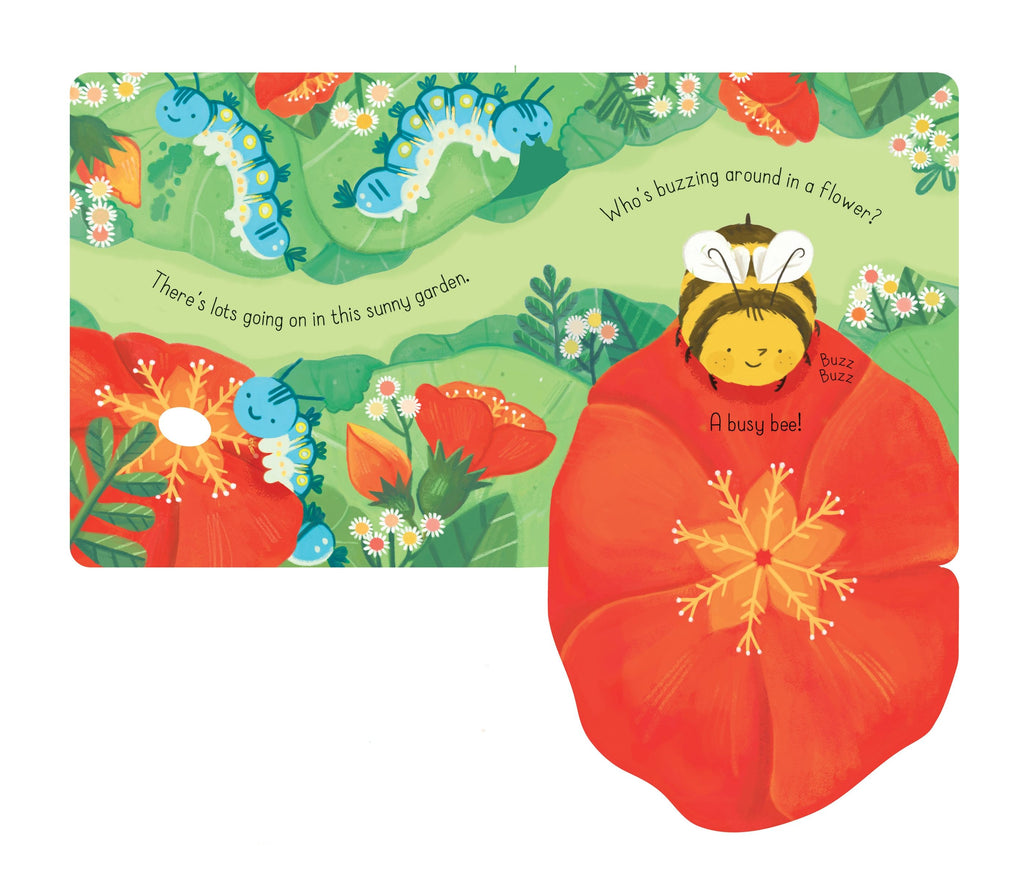 Usborne – Little Lift and Look Busy Bee – Carte cu clapete pentru copii 10+ luni – carte pentru copii Usborne, pagini interior ilustrate