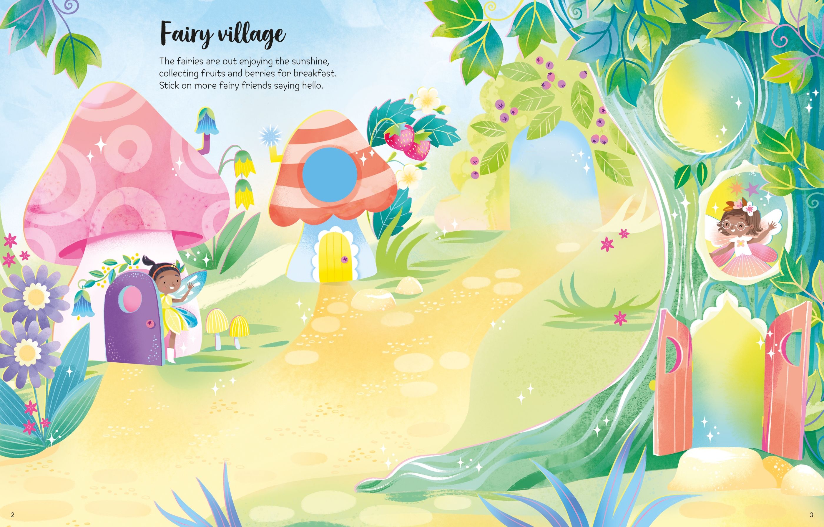 Usborne – First Sticker Book Sparkly Fairies – Carte cu stickere pentru copii 3+ ani – carte pentru copii Usborne, pagini interior ilustrate
