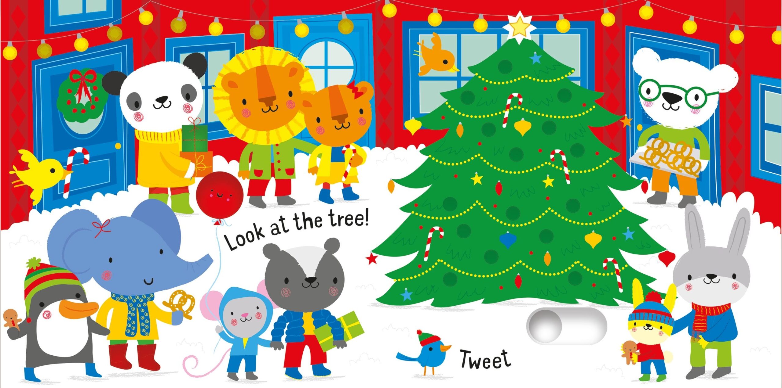 Usborne – Slide and See Christmas – Carte pentru copii 6+ luni – carte pentru copii Usborne, pagini interior ilustrate
