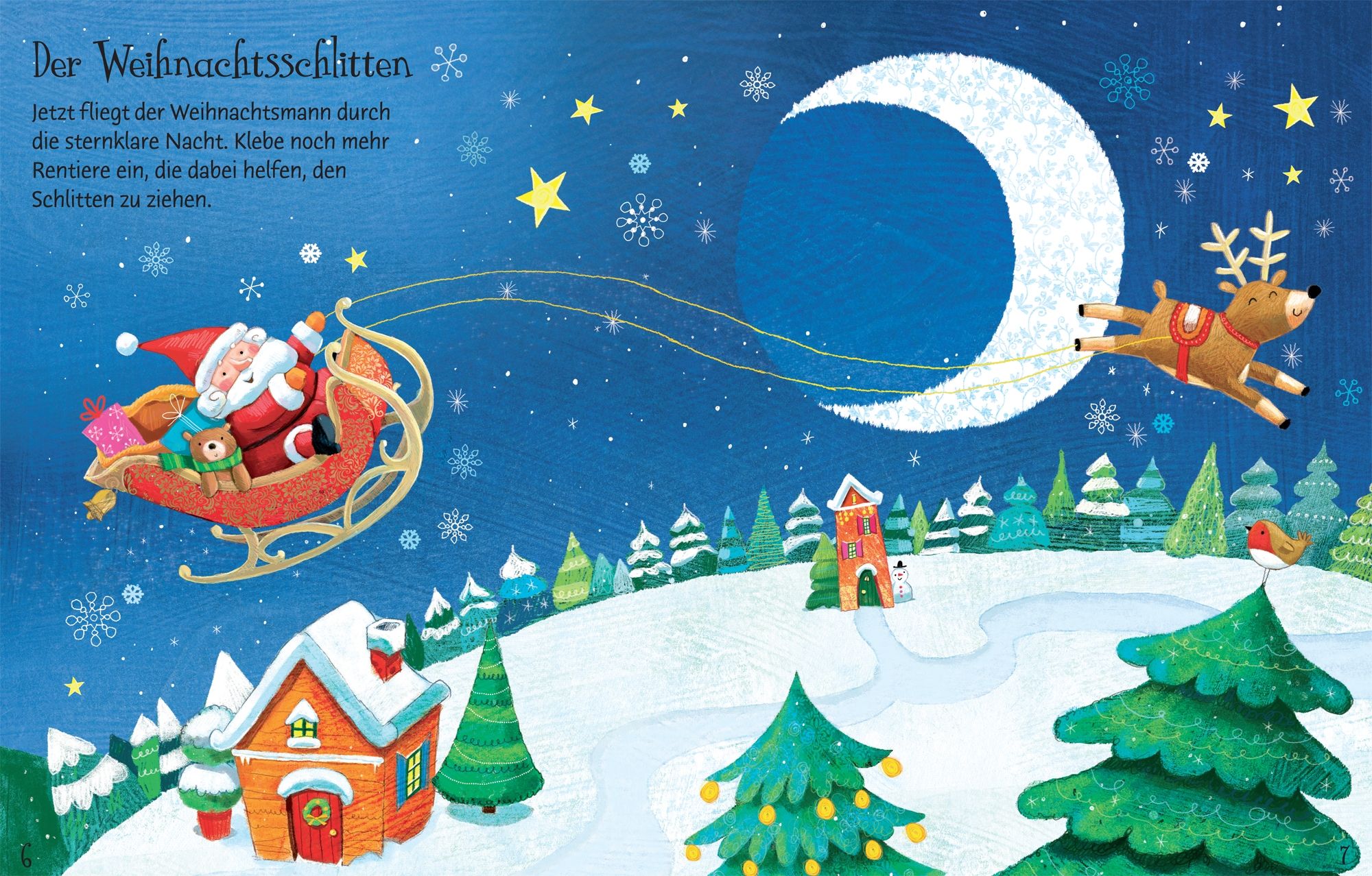 Usborne – First Sticker Book Santa – Carte cu stickere pentru copii 3+ ani – carte pentru copii Usborne, pagini interior ilustrate