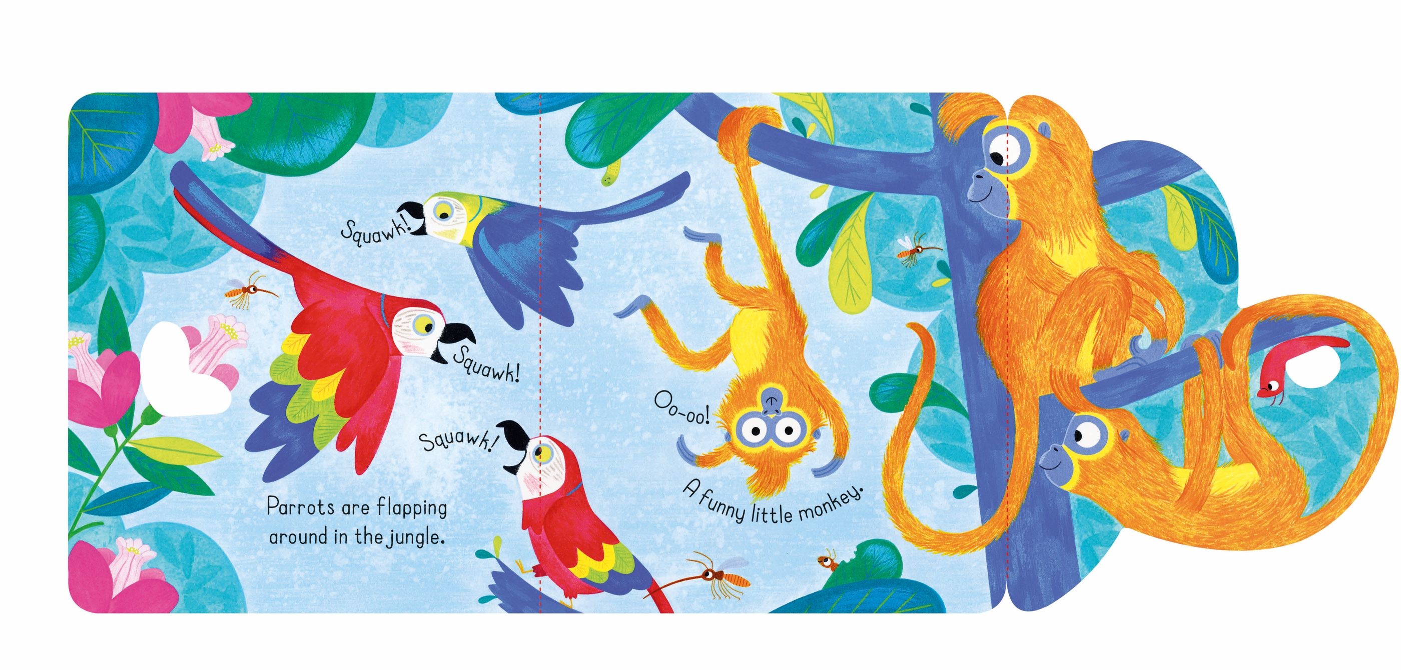 Usborne – Little Lift and Look Jungle – Carte pentru copii 10+ luni – carte pentru copii Usborne, pagini interior ilustrate