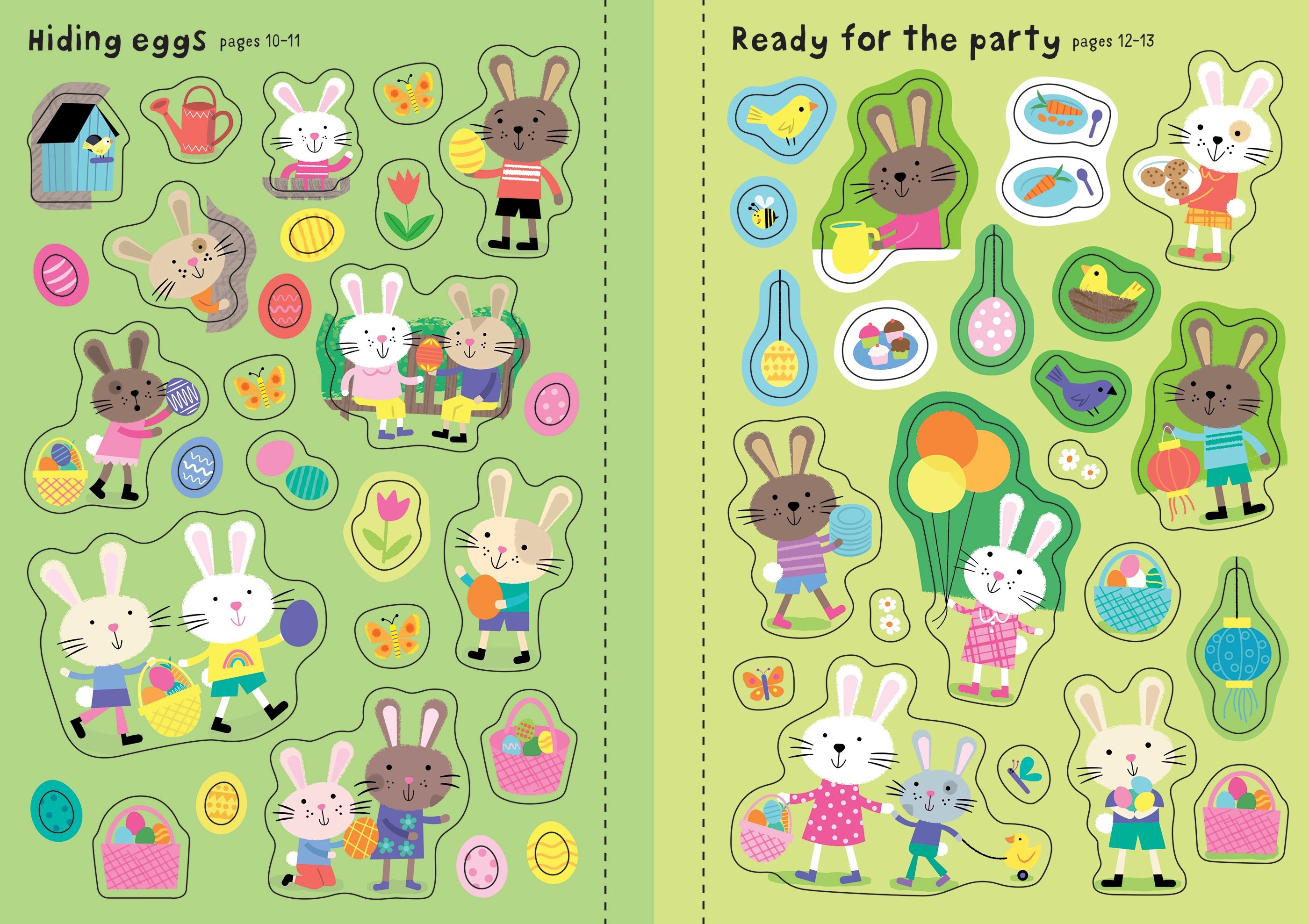 Usborne – Little First Sticker Book Easter Bunnies – Carte cu stickere pentru copii 3+ ani – carte pentru copii Usborne, preview pagini