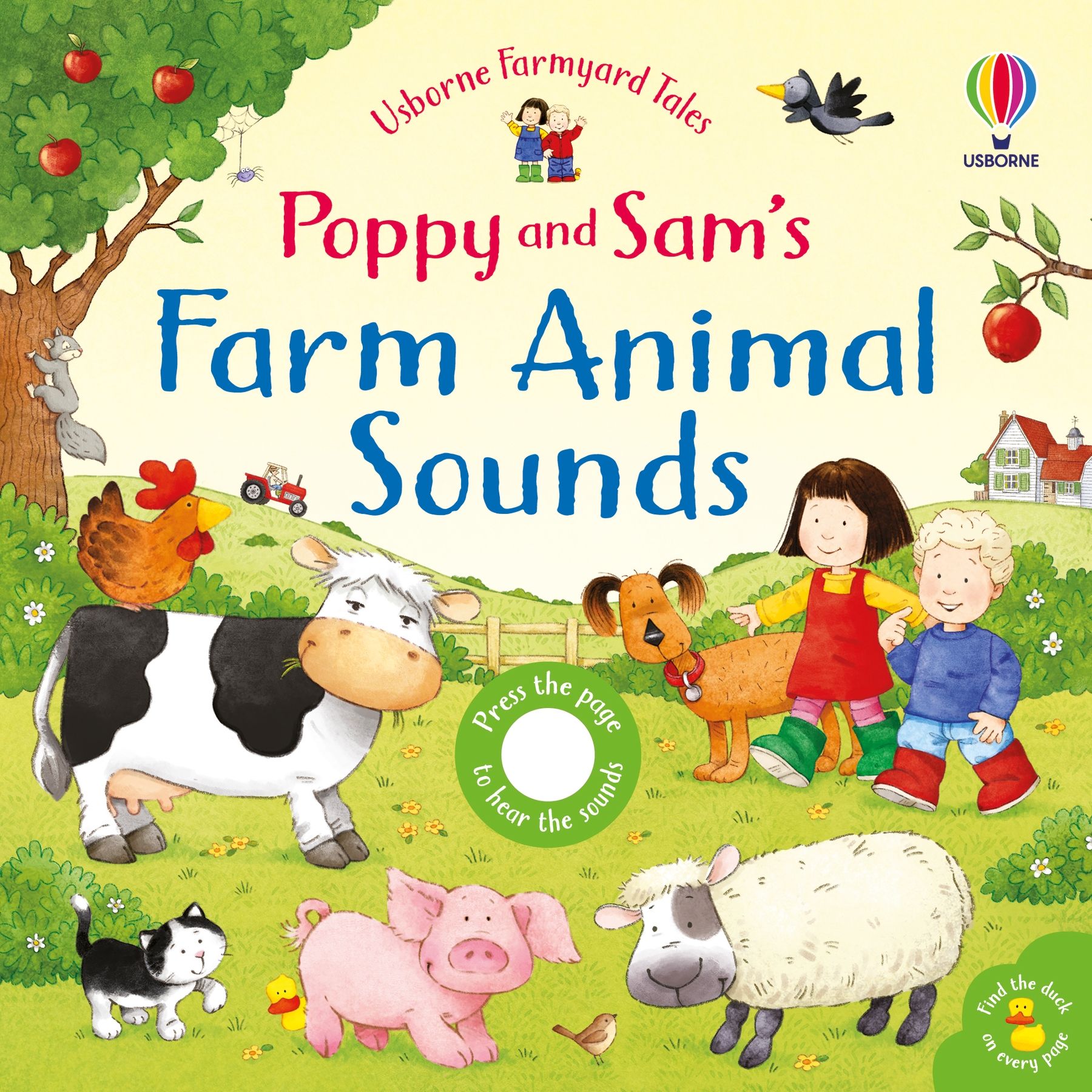 Usborne – Poppy and Sam's Farm Animal Sounds – Carte cu sunete pentru copii 6+ luni – carte pentru copii Usborne, copertă