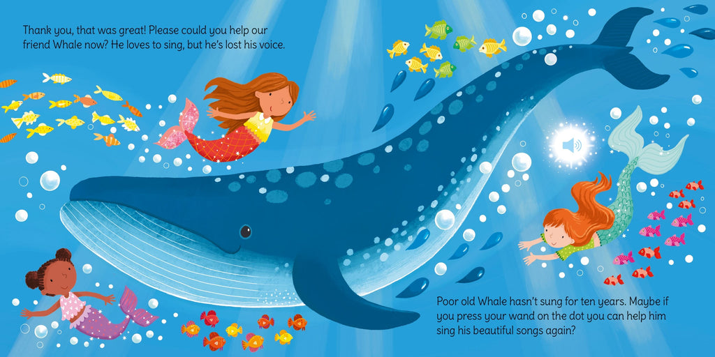 Usborne – Wand Books: Mermaid Magic – Carte cu sunete pentru copii 3+ ani – carte pentru copii Usborne, detalii conținut cu sunete