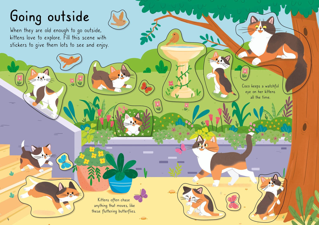 Usborne – Little First Stickers Cats and Kittens – Carte cu stickere pentru copii 3+ ani – carte pentru copii Usborne, preview pagini