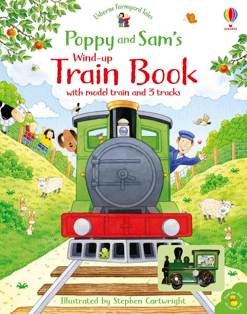 Usborne – Poppy and Sam's Wind-up Train Book – Carte cu jucărie pentru copii 3+ ani – carte pentru copii Usborne, copertă