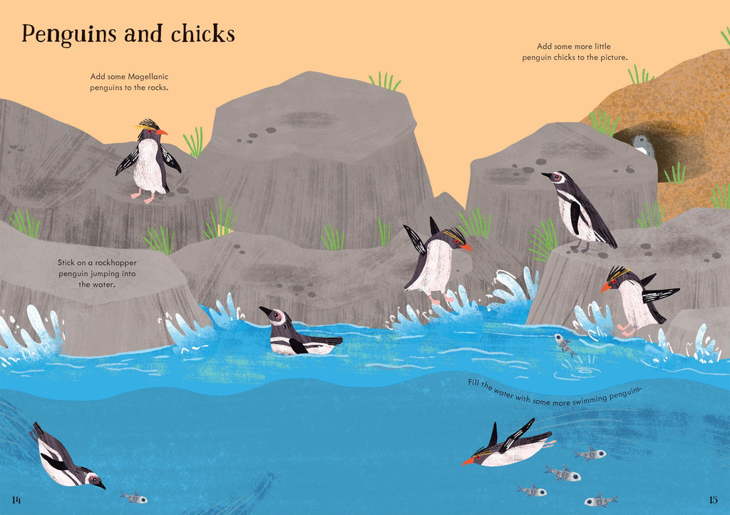 Usborne – Little First Stickers Seashore – Carte cu stickere pentru copii 3+ ani – carte pentru copii Usborne, preview pagini