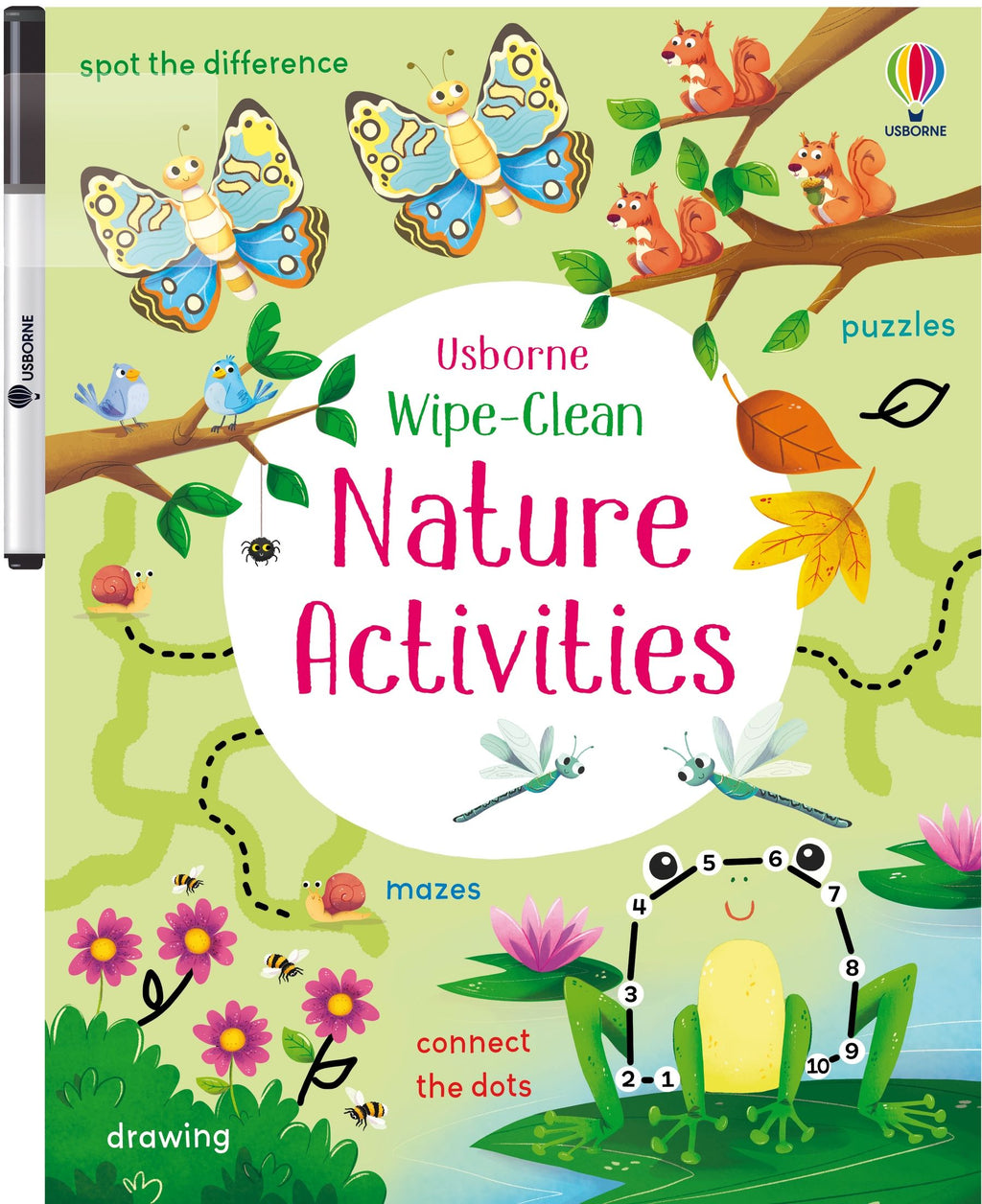 Usborne – Wipe-Clean Nature Activities – Carte de activități (refolosibilă) pentru copii 3+ ani – carte pentru copii Usborne, copertă