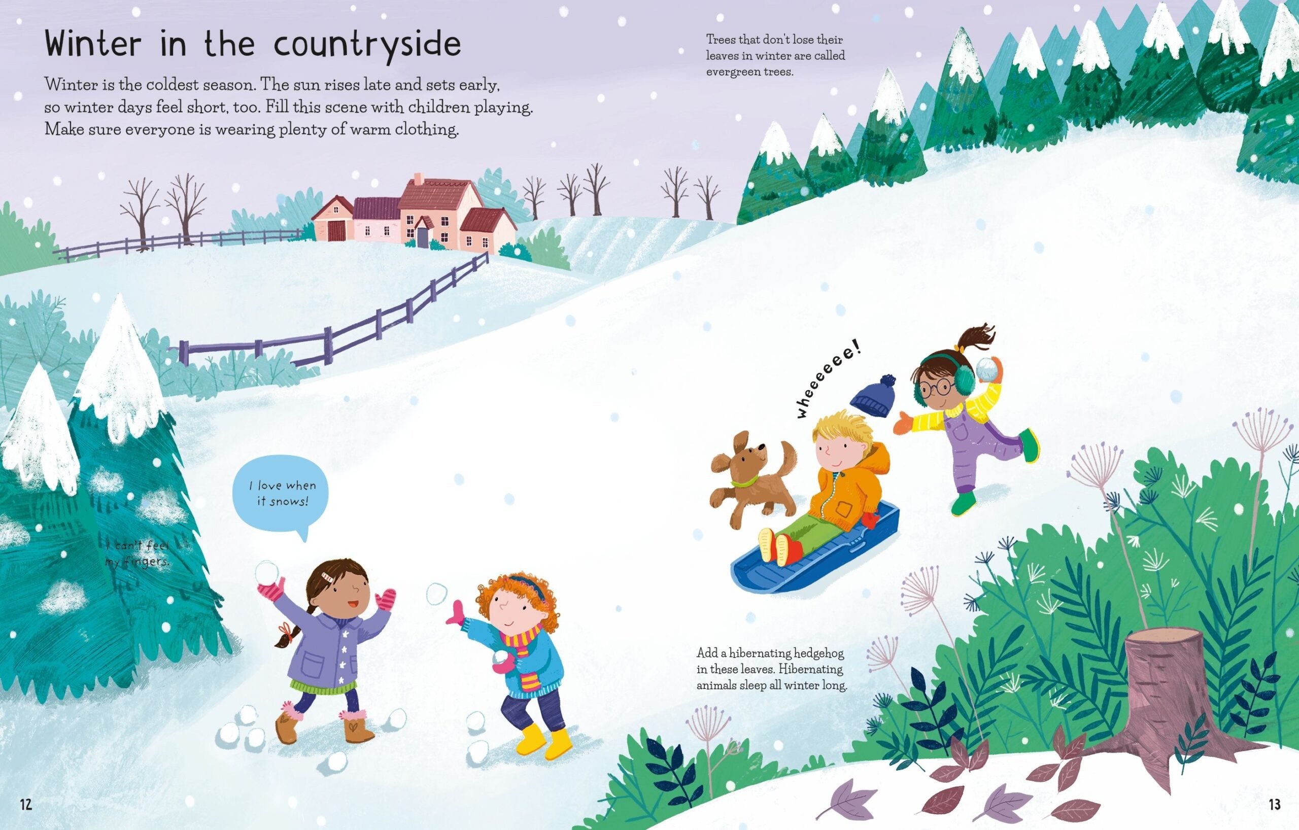 Usborne – First Sticker Book Weather and Seasons – Carte cu stickere pentru copii 3+ ani – carte pentru copii Usborne, preview pagini