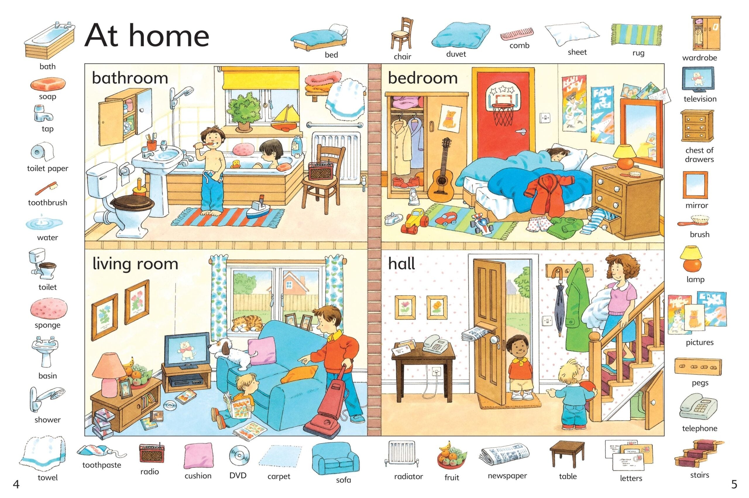 Usborne – First Thousand Words in English – Carte pentru copii 5+ ani – carte pentru copii Usborne, pagini interior ilustrate