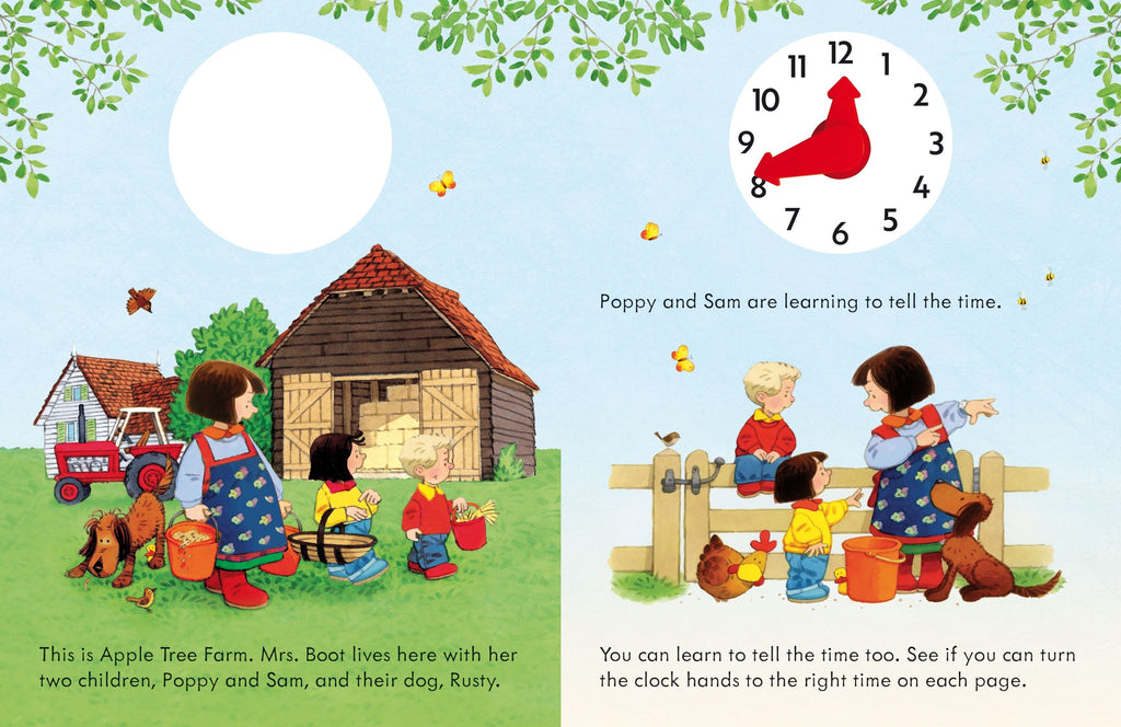 Usborne – Poppy and Sam's Telling the Time Book – Carte pentru copii 4+ ani – carte pentru copii Usborne, pagini interior ilustrate