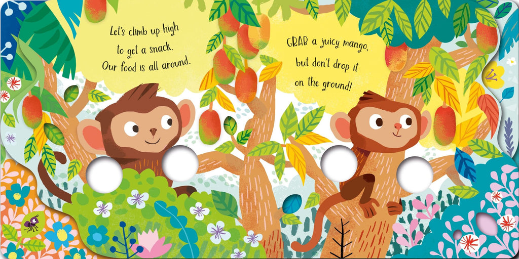 Usborne – Fingerwiggly Monkeys – Carte pentru copii 10+ luni – carte pentru copii Usborne, detalii conținut