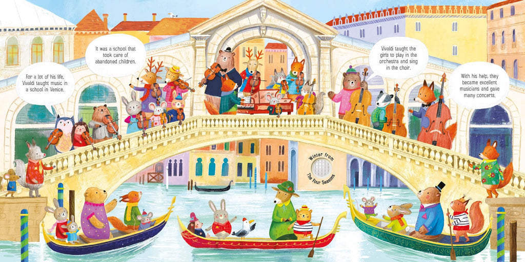 Usborne – The Animal Orchestra Plays Vivaldi – Carte pentru copii 6+ luni – carte pentru copii Usborne, detalii conținut