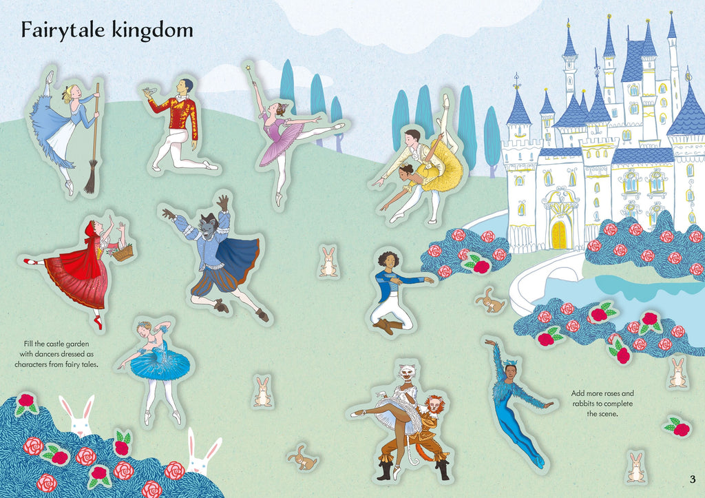 Usborne – Little First Stickers Ballet – Carte cu stickere pentru copii 3+ ani – carte pentru copii Usborne, detalii conținut cu abțibilduri