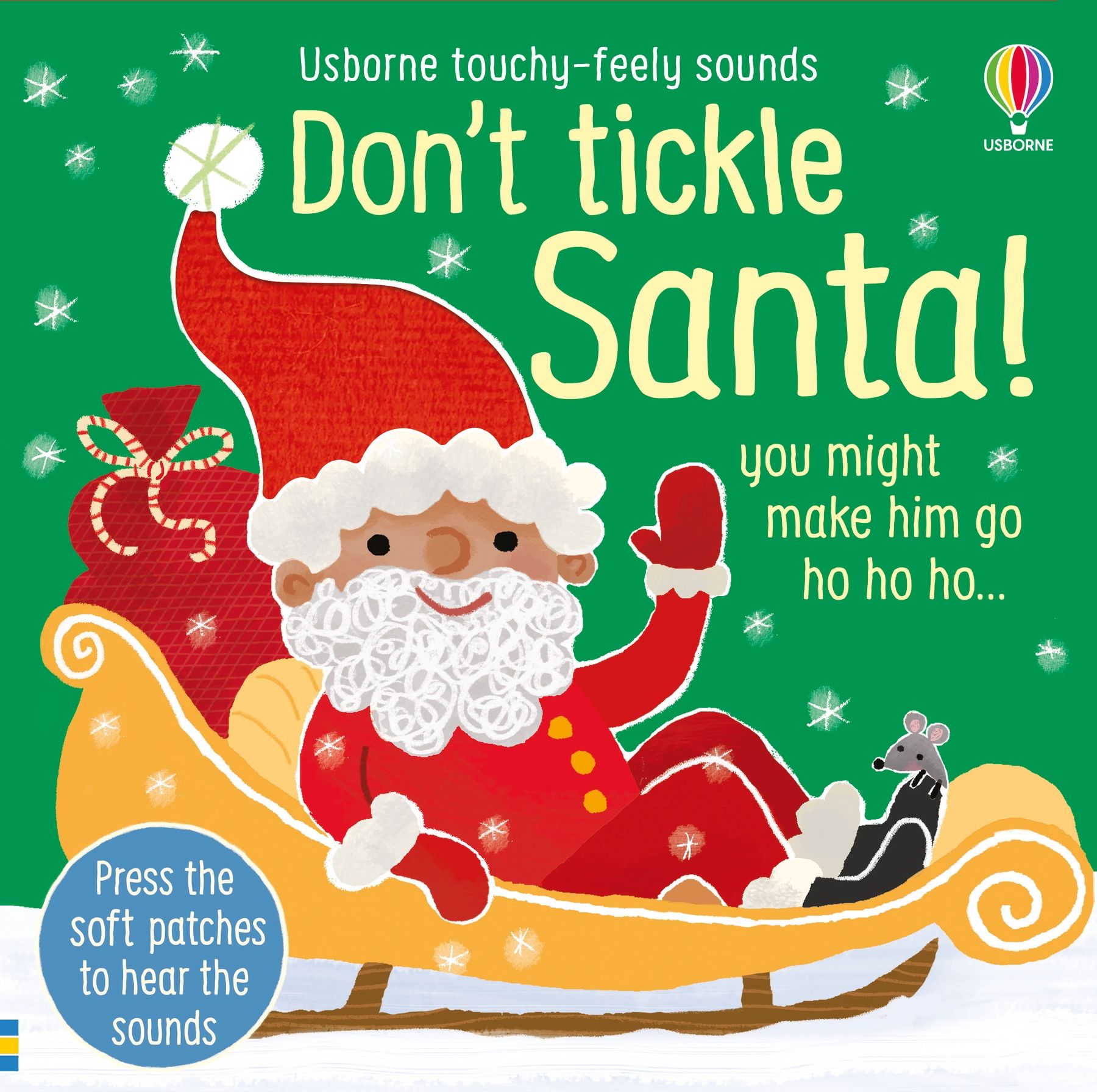 Usborne – Don't Tickle Santa! – Carte cu sunete pentru copii 6+ luni – carte pentru copii Usborne, copertă
