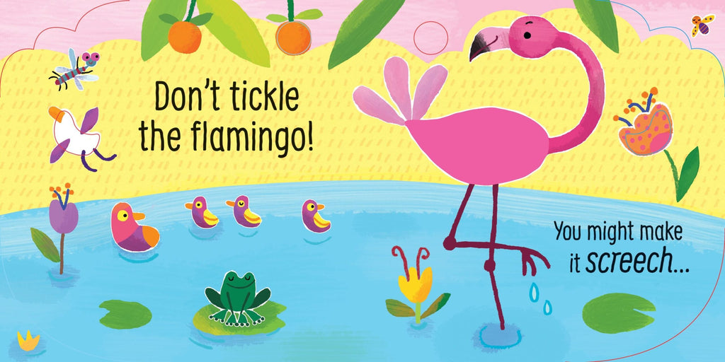 Usborne – Don't Tickle the Crocodile! – Carte cu sunete pentru copii 6+ luni – carte pentru copii Usborne, pagini interior ilustrate